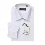 2019U boss chemise hommes nouvelles reductions coton fin occasionnels blanc